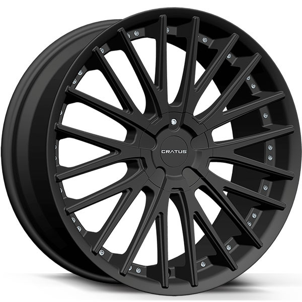 Cratus CR106 Flat Black with Chrome Rivets